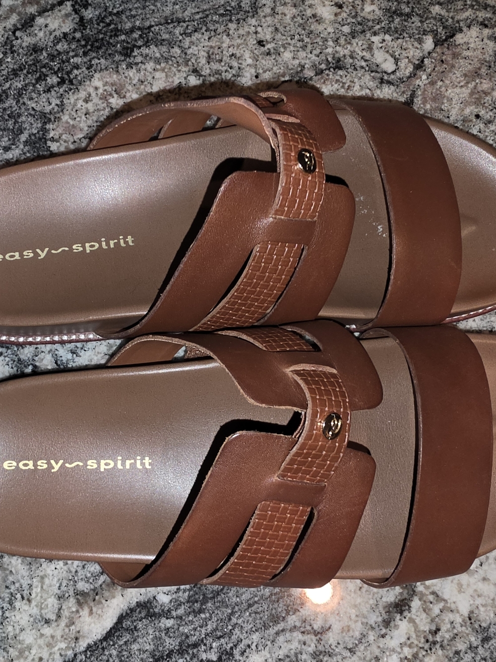 Easy Spirit Women's Brown Slide Sandals